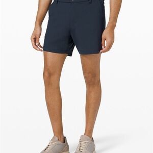 lululemon athletica Men's Dark Blue Flat Front Shorts